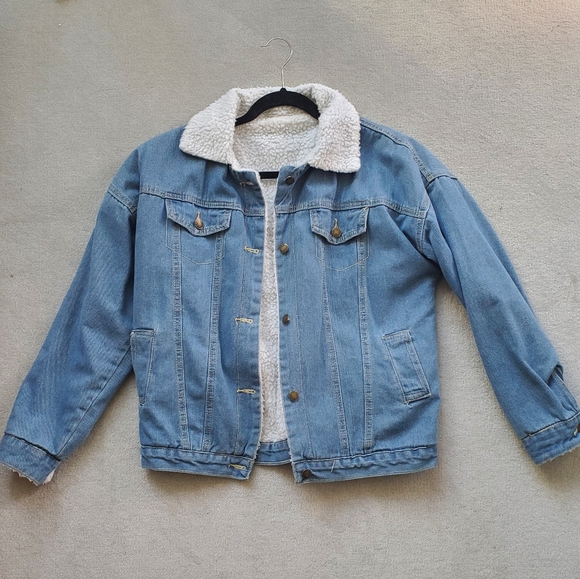 CLASSIC SHERPA DENIM JEAN JACKET - Picture 1 of 2